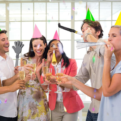 JarThenaAMCS 240 Pcs Noise Makers 48 Pcs 7.5 Inch Clapping Hands, 48 Horns, 48 Metallic Fringed Noisemakers, 48 Blowouts and 48 Blowers Whistles for Graduation Wedding Birthday Party Supplies