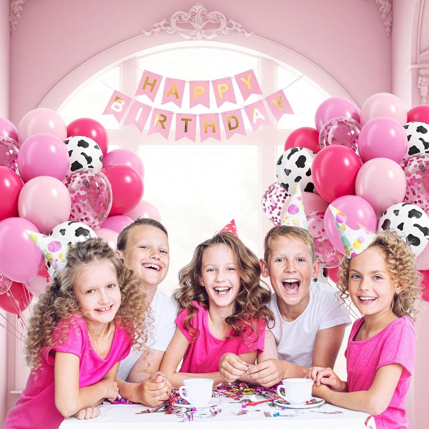 Light Pink and White Balloons, 60pcs 12inch Pearl Light Baby Pink Confetti White Balloons for Wedding Bridal Shower Baby Shower Pink Birthday Decorations