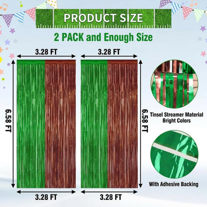 GCB 2Pack Black Metallic Tinsel Foil Fringe Curtains, Black Foil Curtain Backdrop, Photo Booth Props for Birthday Wedding Baby Shower Bachelorette Xmas Celebration Party Decorations Door Streamers
