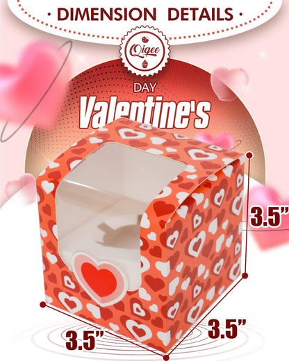 qiqee 60-Packs Cupcake Boxes Auto-pop up Individual Cupcake Container White 3.5" x 3.5" x 3.5" Single Cupcake Boxes