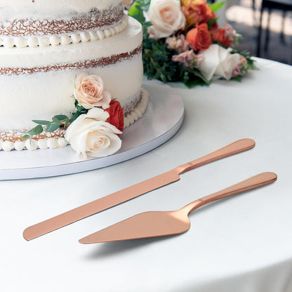 SANEXC Cake Cutting Set for Wedding - Extended Cake Knife And Server Set Thickened Stainless Steel Cake Cutter and Pie Spatula Great for Birthday Anniversary Christmas Gift Silver 2 Pcs