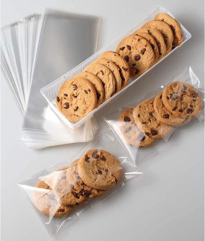 Cello Cellophane Treat Bags,5x7 Inches Clear Cellophane Bags 200 Pcs OPP Plastic Treat Bags with 200 Twist Ties for Gift Wrapping,Packaging Candies,Dessert,Bakery, Cookies, Chocolate,Party Favor