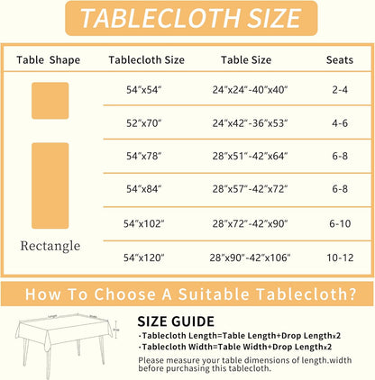 Rectangle Table Cloth,100% Waterproof Tablecloth Oil Proof Spill Proof Vinyl Table Cloth, Wipe Clean Plastic Table Cover for Dining, Camping, Indoor and Outdoor 52" x 70",Leaves