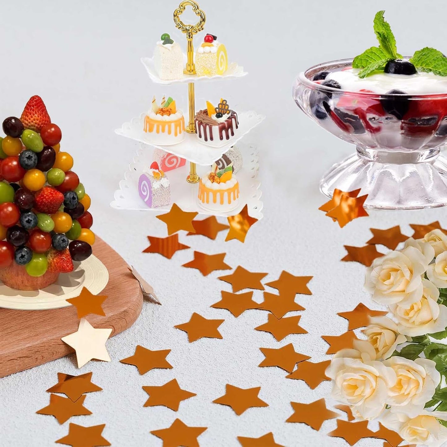 Rainbow Star Metallic Foil Confetti 8000 Pcs Shiny Star Table Confetti for Fill Balloon Wedding Graduation Party Decorations,60g of pack