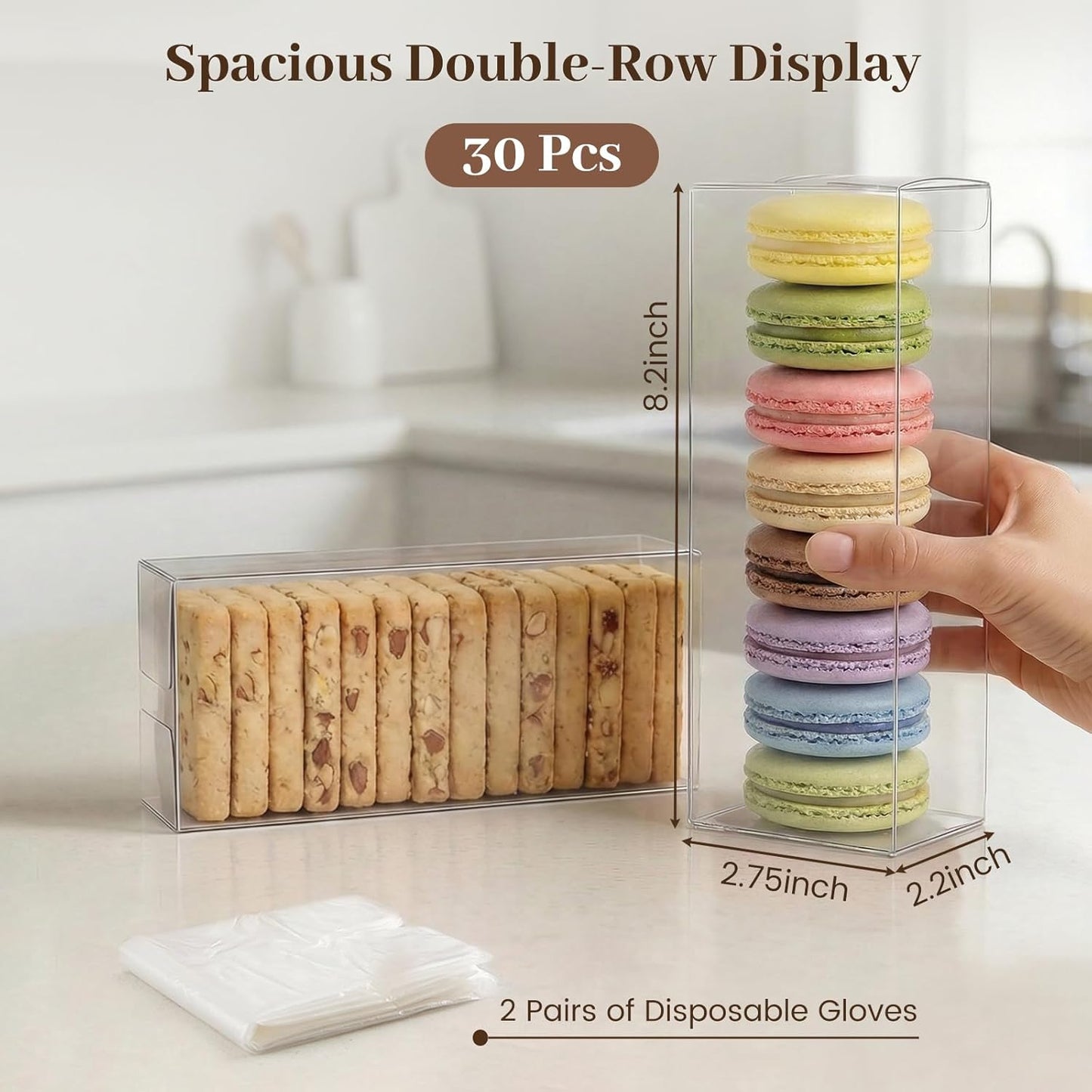 VGOODALL 100 Pcs Clear Favor Boxes, 2x2x2 Inch Small Transparent Cube Gift Boxes for Candy, Macarons, Jewelry, Wedding, Birthday, Baby Shower Party Favors