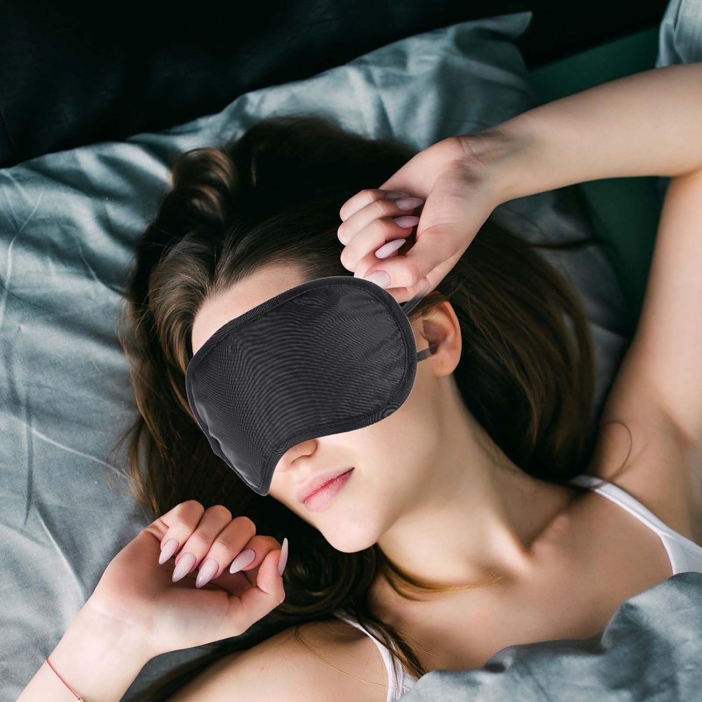 12Pcs Blindfolds for Party Games, Blackout Sleep Mask for Travel, Blindfold Silk Eye Mask with Straps, Soft Breathable Eye Covers for Sleeping Side Sleeper(Black)