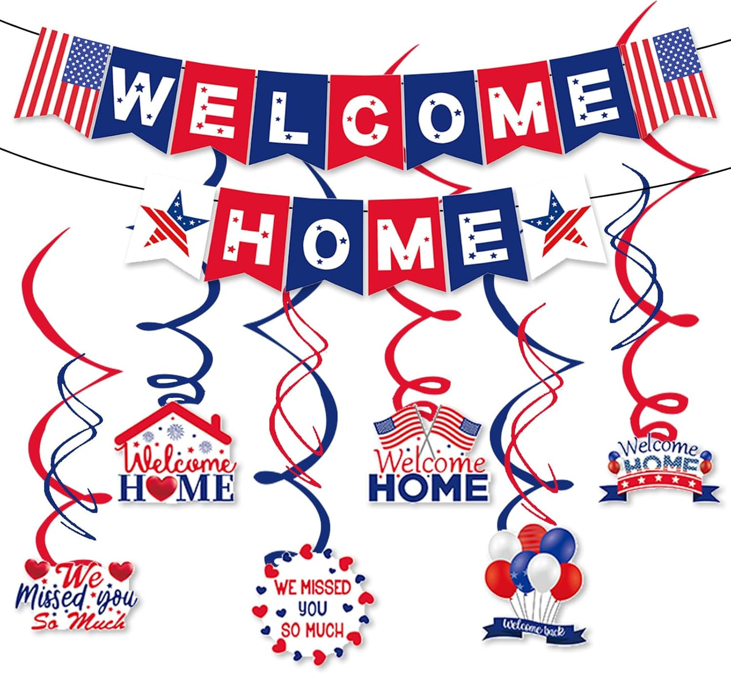 Welcome Home Banner, Colorful Paper Welcome Home Decorations