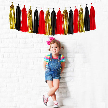 Navy-Blue White-Silver Tassel Garland Streamers - 15pcs Party Decorations Tissue Paper Tassels Banner,Graduation 2025 Wedding Baby Bridal Shower Hanging Decoration Boy Birthday Backdrop Decor Panduola