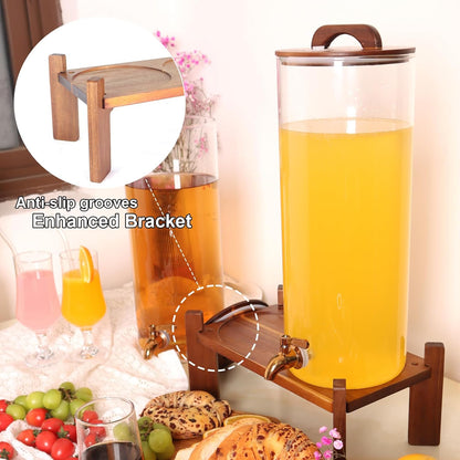 2PCS 1.6 Gallon Drink Dispenser,Glass Water Dispenser with Stand,Beverage Dispenser with Stainless Steel Spigot,Drink Dispensers for Parties,Bars,Restaurants
