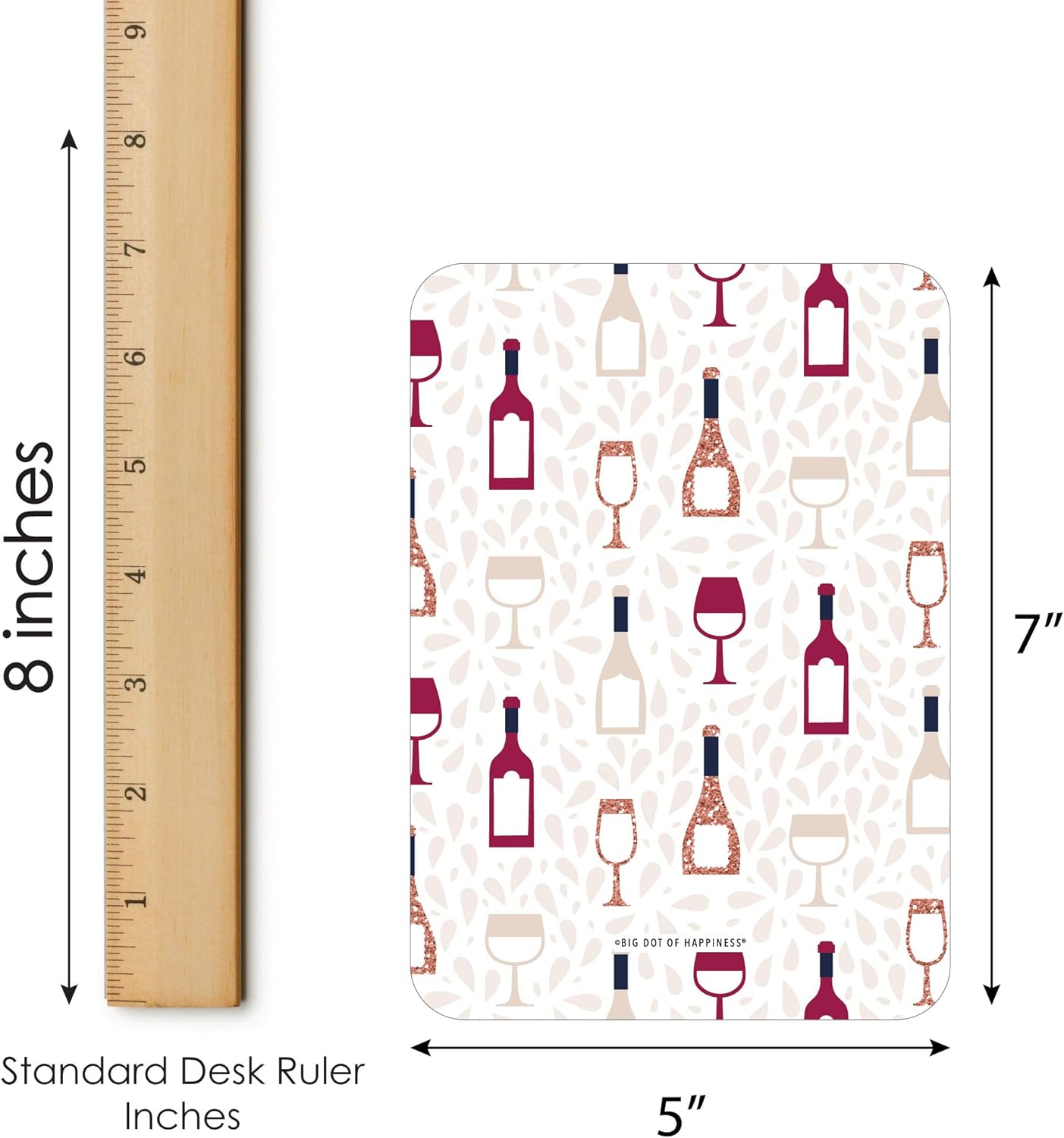 Big Dot of Happiness But First, Wine - Bingo Cards and Markers - Wine Tasting Party Bingo Game - Set of 18