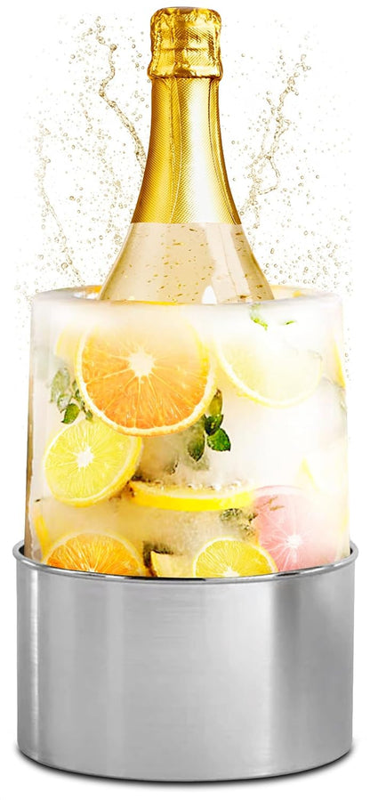 Champagne Bucket Ice Mold Wine Chiller - Ice Bucket Flower Food Grade Bucket Champagne Chiller - Beer Bucket Cooler Small Metal Bucket Ice Bucket for Parties