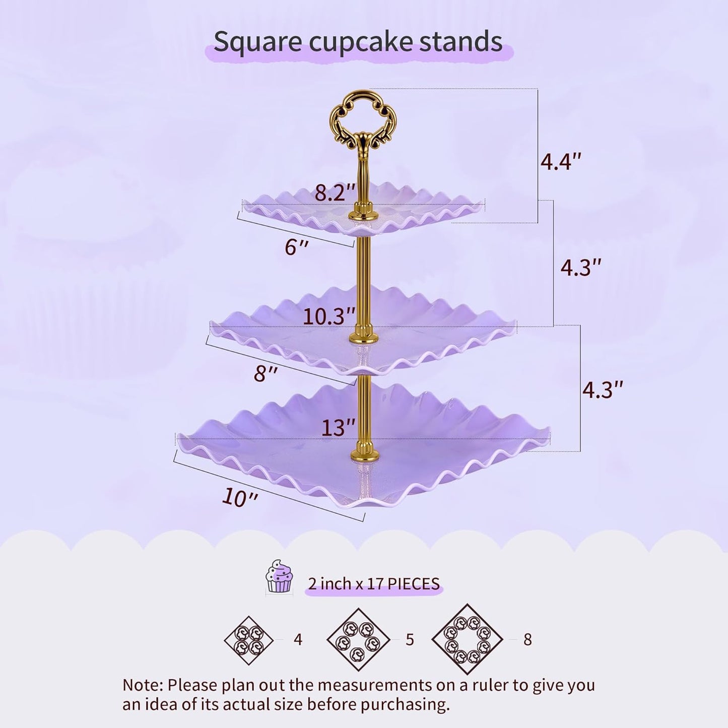 NWK 5 Piece Cake Stand Set with 2 x Large 3-Tier Cupcake Stands, 3 x Appetizer Trays, for Wedding Birthday Baby Shower Tea Party Decorations (White)