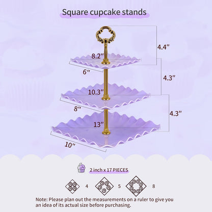 NWK 5 Piece Cake Stand Set with 2 x Large 3-Tier Cupcake Stands, 3 x Appetizer Trays, for Wedding Birthday Baby Shower Tea Party Decorations (White)