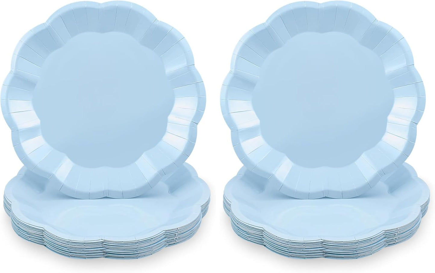 NatNarr 30 Pcs Sage Green Paper Plates, 7 Inch Scalloped Paper Plates Small Dessert Cake Plate Cute Party Plate Disposable Sage Greens Party Supplies for Wedding, Baby Bridal Shower, Birthday