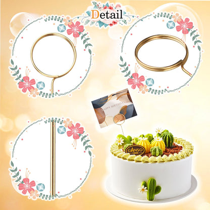 30 Pcs Metal Wire Floral Picks 13 Inch Wire Place Card Holder, Metal Table Name Number Clips Picture Stand, Round Photo Memo Flower Card Holder for Wedding Party Birthday Cake (Silver Round)