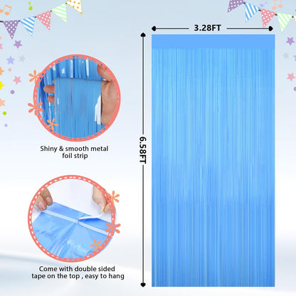 GCB 2Pack Black Metallic Tinsel Foil Fringe Curtains, Black Foil Curtain Backdrop, Photo Booth Props for Birthday Wedding Baby Shower Bachelorette Xmas Celebration Party Decorations Door Streamers