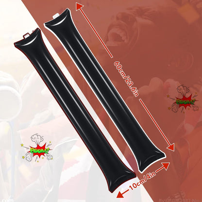 Civaner 48 Pcs Thunder Stick Team Spirit Boom Stick Cheering Accessories Cheerleading Spirit Noise Maker Plastic Clapper Inflatable Noise Maker Sports Supply(Orange)
