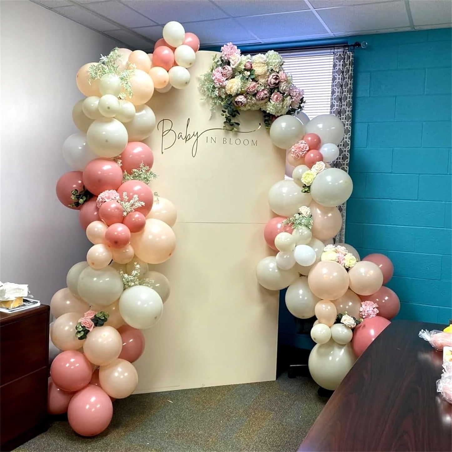 Sage Green and Dusty Pink Balloons, Retro Pink Muted Green White Gold Baby in Bloom Balloons for Girls Women Floral Fairy Wildflower Camping Birthday Woodland Baby Shower Garden Tea Party Decorations