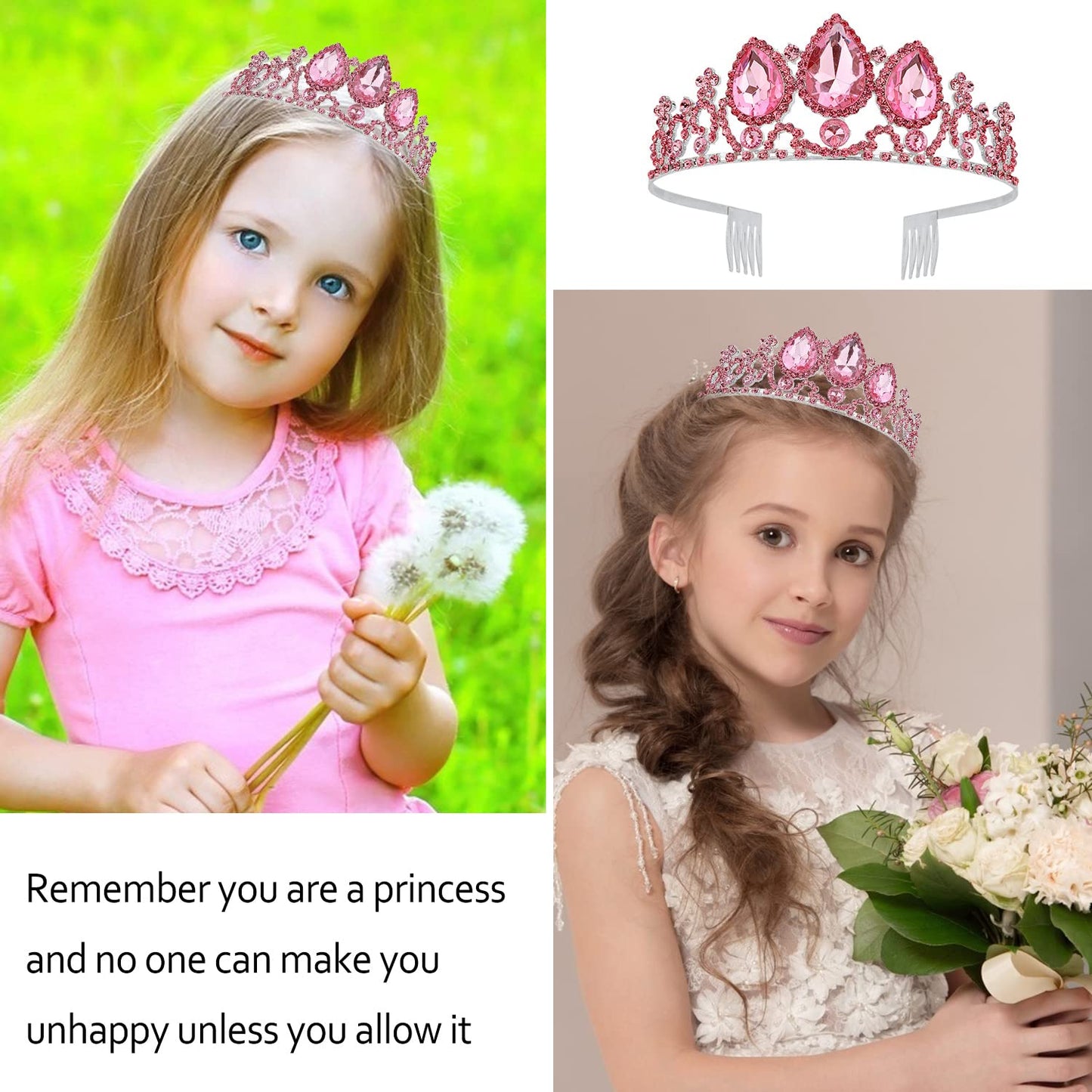 Velscrun Girls Rapunzel Crown, Princess Tiara Headband, Multicolored Crowns for Birthday Party and Halloween Cosplay