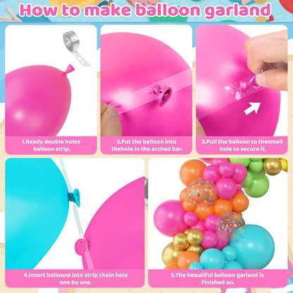 Amandir 153pcs Pink Purple Balloon Garland Arch Kit, Different Sizes 18 12 10 5 inch Pink Purple Red Latex Metallic Confetti Purple Balloons for Girl Women Birthday Bridal Baby Shower Party Decoration