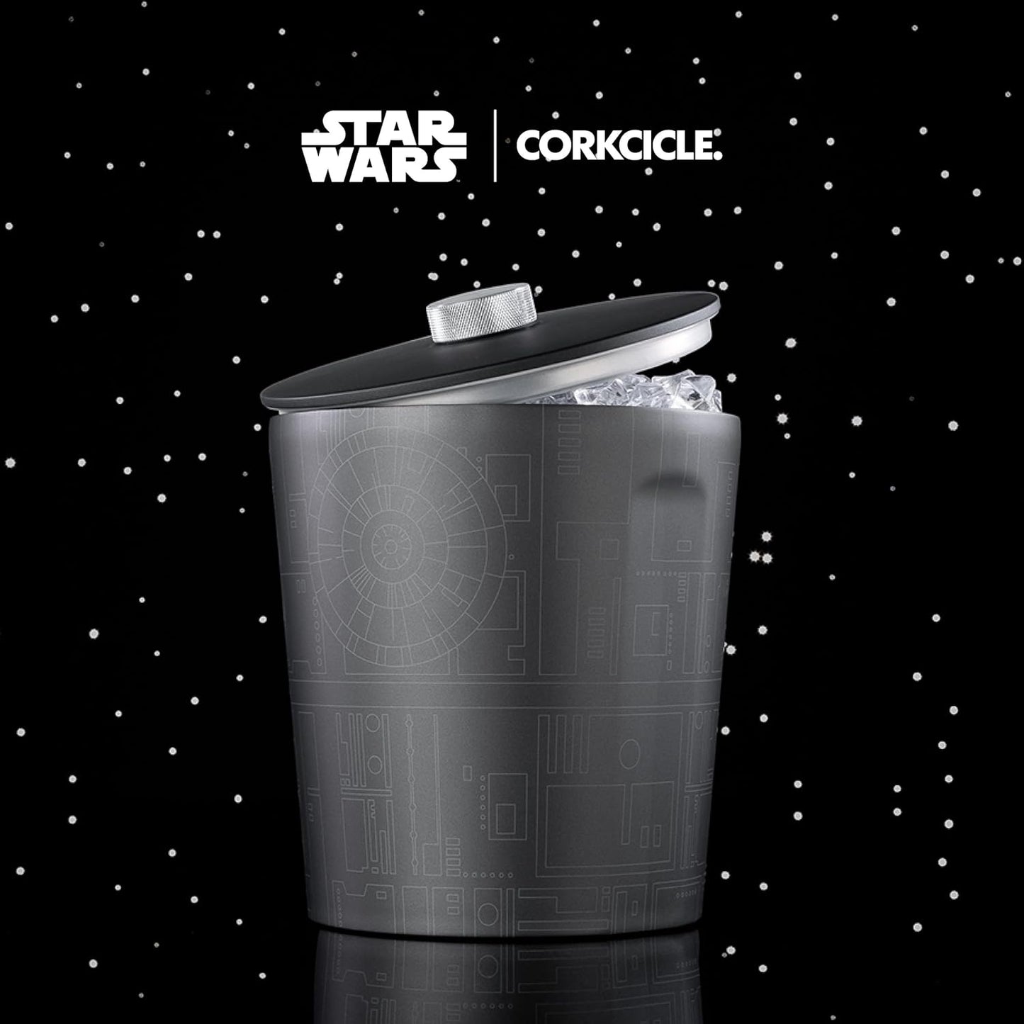 Corkcicle Insulated Ice Bucket with Lid - Stainless Steel - Summer Gift - 100 oz - Ceramic Slate