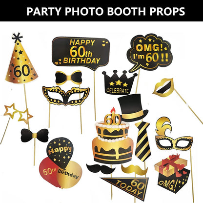 40th Birthday Photo Booth Props, LMSHOWOWO Inflatable Photo Booth Frame, Giant Black Gold Inflatable Selfie Frame, Birthday Party Photo Props, for Women Men Birthday Party Decorations, Random Style