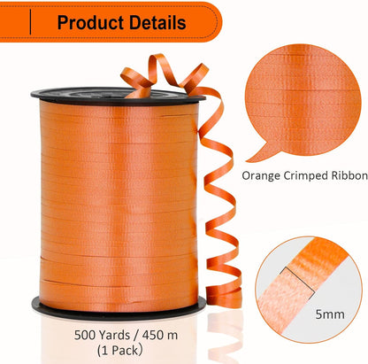 Black Ribbon - 500 Yard Crimped Curly Ribbon for Gift Wrapping, Balloons, Graduations, Halloween, Birthday Parties
