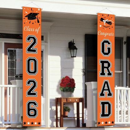 DAZONGE 2026 Graduation Decorations Blue, Congrats Grad Porch Banner for Any Schools or Grades 2026 Graduation Party Decorations