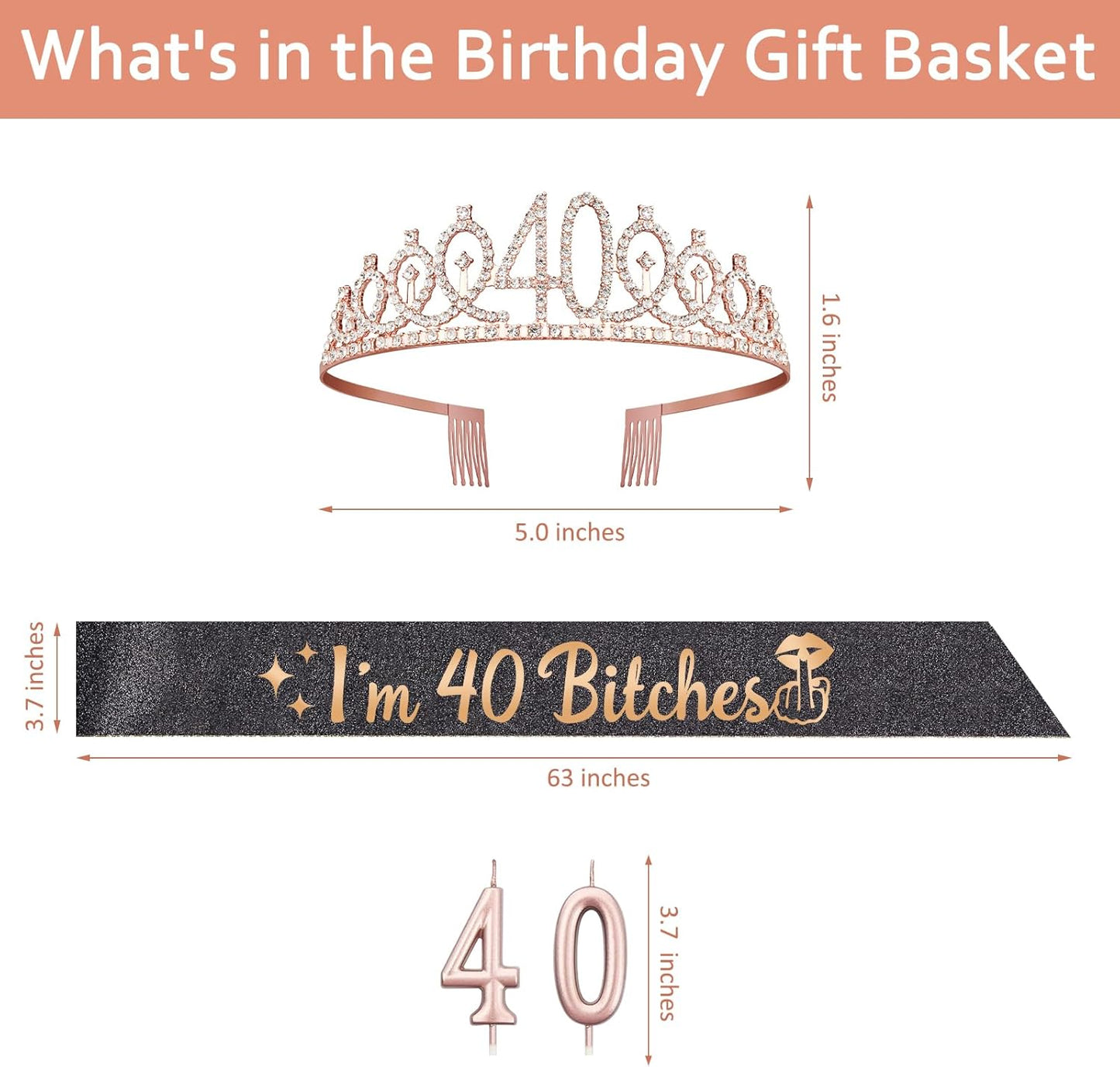 21st Birthday Decorations for Her with 21st Birthday Sash and Crown, Candles Gold, Gifts for 21 Year Old Girls