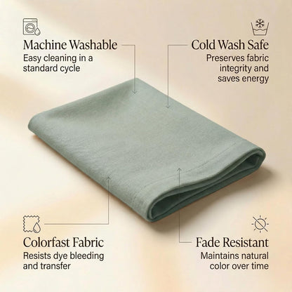 ACCENTHOME Natural Cotton Linen Napkin Set of 12 18x18 inch Dinner Napkins - Washable Soft Premium Hotel Quality Reusable Hemmed Edges Napkins Perfect Table Linens for Family Dinners, Weddings