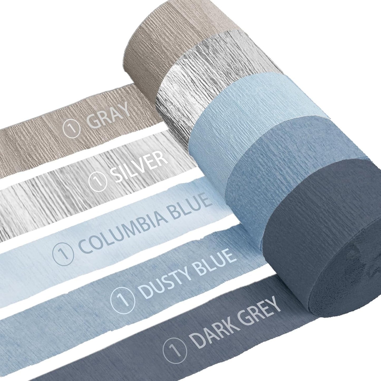 NICROLANDEE 5 Rolls Pastel Crepe Paper Streamers Backdrop Decorations for Easter Decorations, Birthday, Wedding, Garden Party, Bridal Shower, Baby Shower, Spring Home Decor