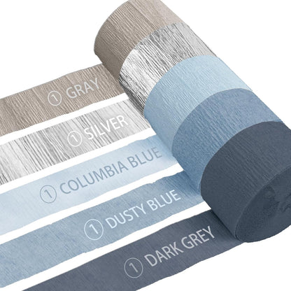 NICROLANDEE 5 Rolls Pastel Crepe Paper Streamers Backdrop Decorations for Easter Decorations, Birthday, Wedding, Garden Party, Bridal Shower, Baby Shower, Spring Home Decor