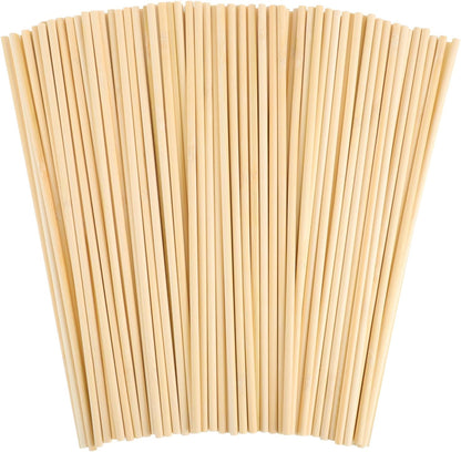 150 Pcs Wooden Dowel Rods - 1/8 x 12 Inch Wooden Sticks for Crafts Unfinished Cake Dowels Sticks for Flower Bouquet and DIYers