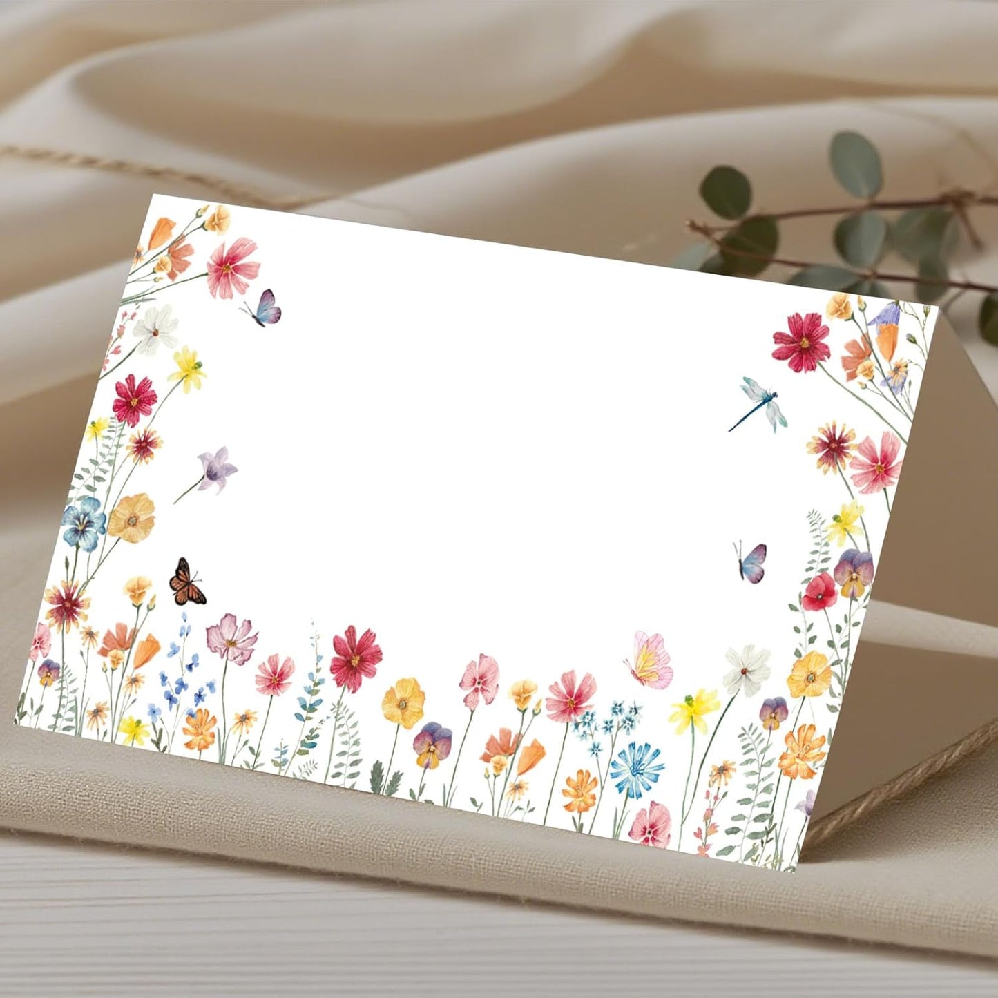 120 Pack Woodland Baby Shower Place Cards, 3.5" x 2" Foldable Table Tent Name Cards, Food Labels for Forest Animals Baby Shower Birthday Party Reception Tables Placement Party Decorations