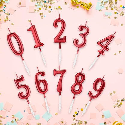 Beanlieve 10-Pieces Numeral Birthday Candles - Cake Numeral Candles Number 0-9 Glitter Cake Topper Decoration for Birthday,Wedding Anniversary,Party Celebration (Colourful)