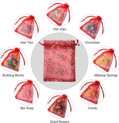 100PCS White Organza Bags, 4x6 Inch Small Mesh Bags Drawstring, Jewelry Gift Bags for Easter, Party, Festival, Bathroom Soaps, Makeup