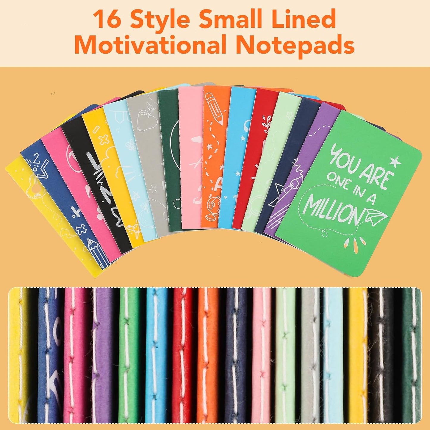 BESARME 16 Pack Mini Notebooks Bulk, A6 Small Lined Pocket Notebook End of Year Gifts for Students Elementary School Graduation Gifts for Kids Students School Supplies