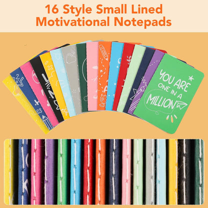 BESARME 16 Pack Mini Notebooks Bulk, A6 Small Lined Pocket Notebook End of Year Gifts for Students Elementary School Graduation Gifts for Kids Students School Supplies