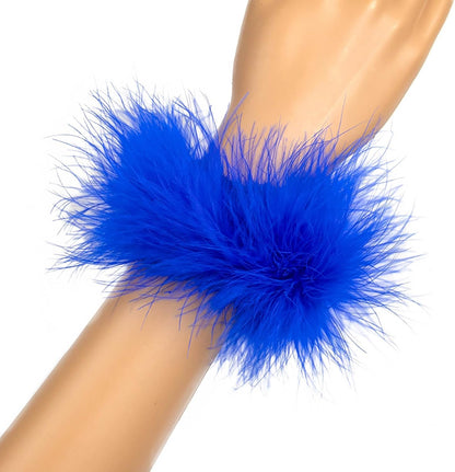 2Pcs Feather Wristbands, 9.65inch Soft Feather Wrist Slap Bracelet Cuffs, Snap Ring, Circle Slap Wrist Decoration Cuffs for Party Decoration