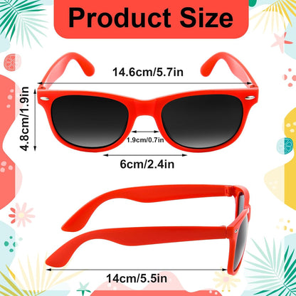 NEBURORA 6 Pack Black Sunglasses Bulk Retro Black Shades Party Sunglasses for Adult Men Women Summer Beach Party Accessories