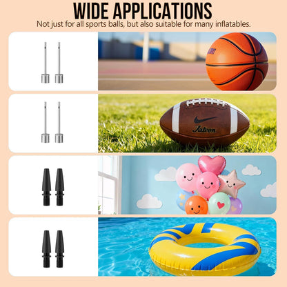 Electric Ball Pump,Smart Air Pump Portable Fast Ball Inflation with Accurate Pressure Gauge and Digital LCD Display for Basketball Football Soccer Volleyball Swimming Balloon(2Pin & 2Nozzle & 1Spout)