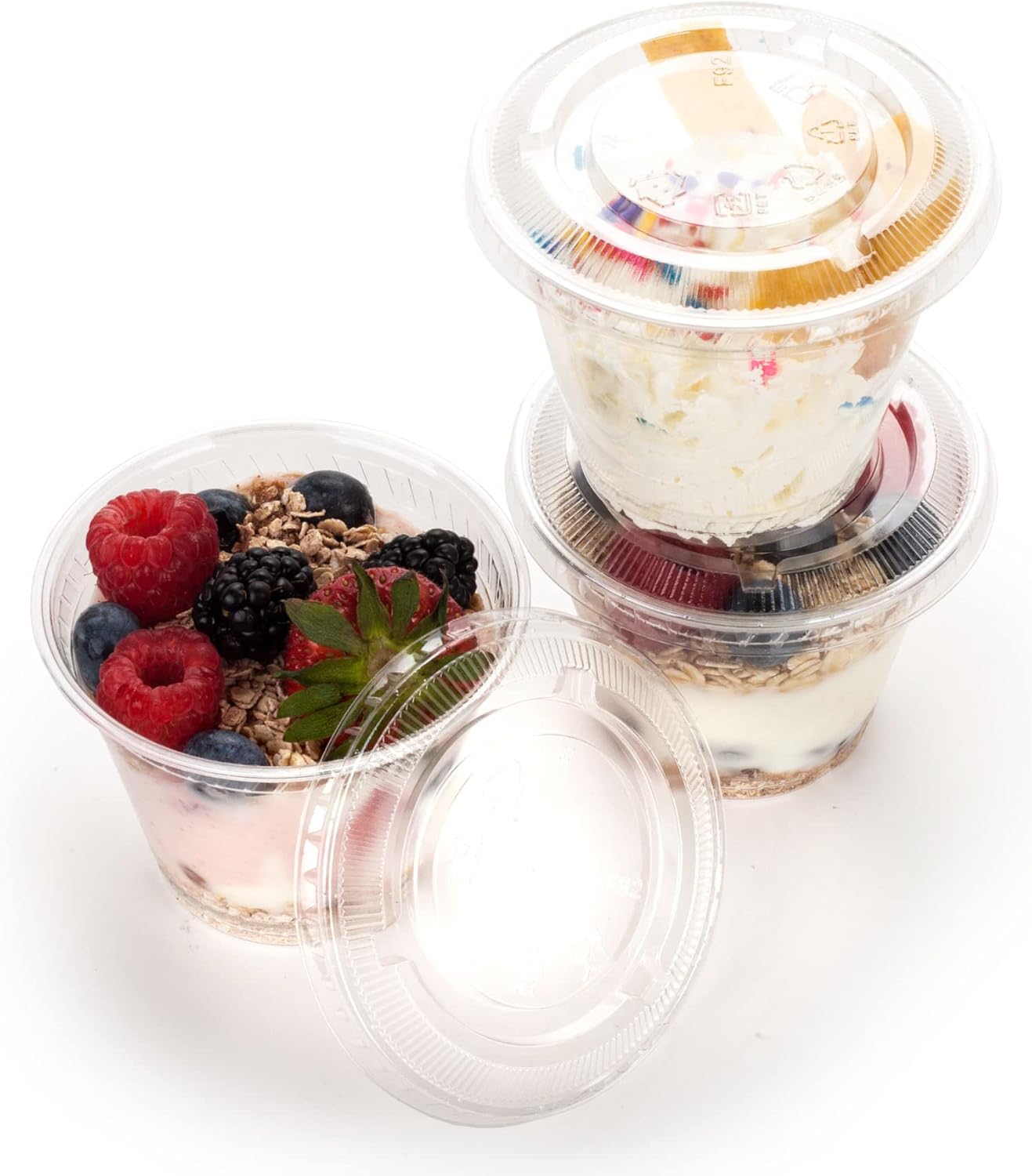 Golden Apple Cup series, 9oz Clear Plastic cups with Flat lids no hole 50sets