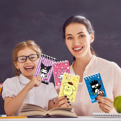 Kitty Birthday Party Supplies, 24Pcs Mini Notepads for Kawaii Birthday Party Favors, Goodie Bag Stuffers, Children Classroom Rewards, 8 Types