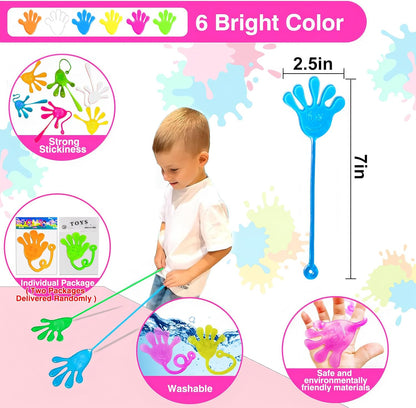 Armaytoy 20Pack Glow in Dark Glitter Sticky Hands Party Favors for Kids Pinata Goodie Bag Stuffers Classroom Prizes Birthday Stretchy Treat Trinkets Treasure Box Bulk Toys