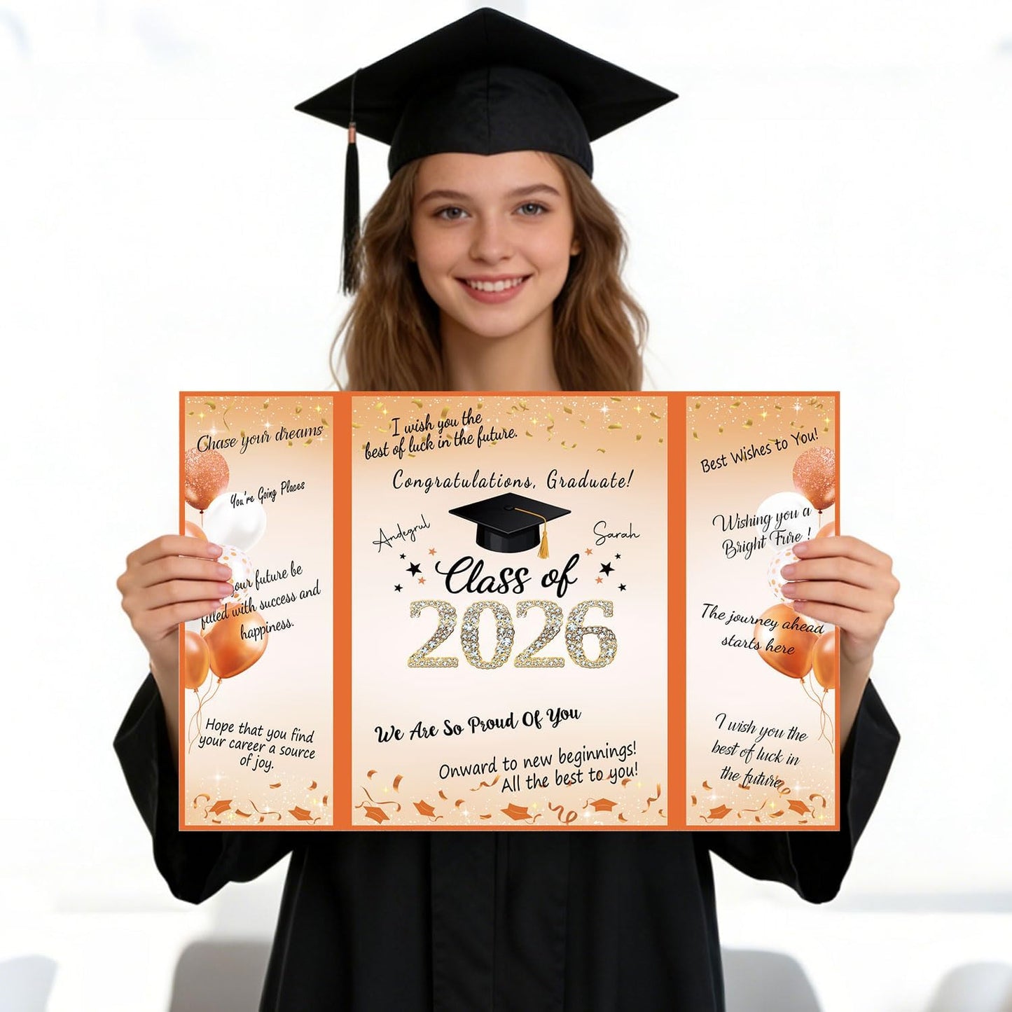 QIYANPAX Graduation Guest Book 2026, Blue and Gold Graduation Decorations Class of 2026, Graduation Signature Book, Congrats Grad Guest Book Alternative, Unique Graduation Gifts