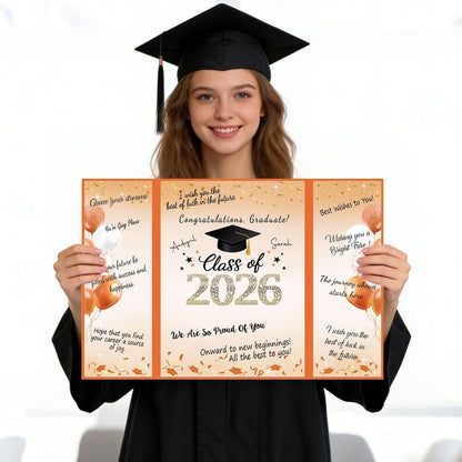 QIYANPAX Graduation Guest Book 2026, Blue and Gold Graduation Decorations Class of 2026, Graduation Signature Book, Congrats Grad Guest Book Alternative, Unique Graduation Gifts