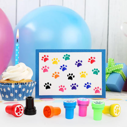 24 PCS Camp Party Favors Camping Adventure Mini Stamps Colorful Self Inking Stamps Camping Themed Party Favors for Boys Girls Student School Classroom Rewards Carnival Prizes Supplies