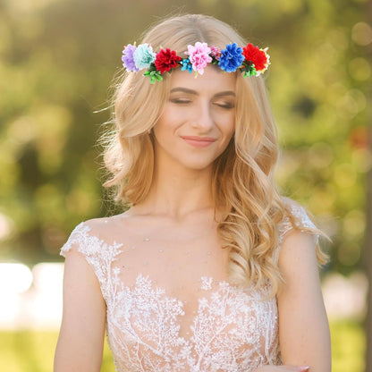 Zeyune 20 Sets Spring Tea Party Favor Flower Crowns Making Kit, Make Your Own Flower Crown Wreath Garland Headbands Craft Kit Handmade DIY Fairy Floral Hair Accessories Gift for Women(Daisy)