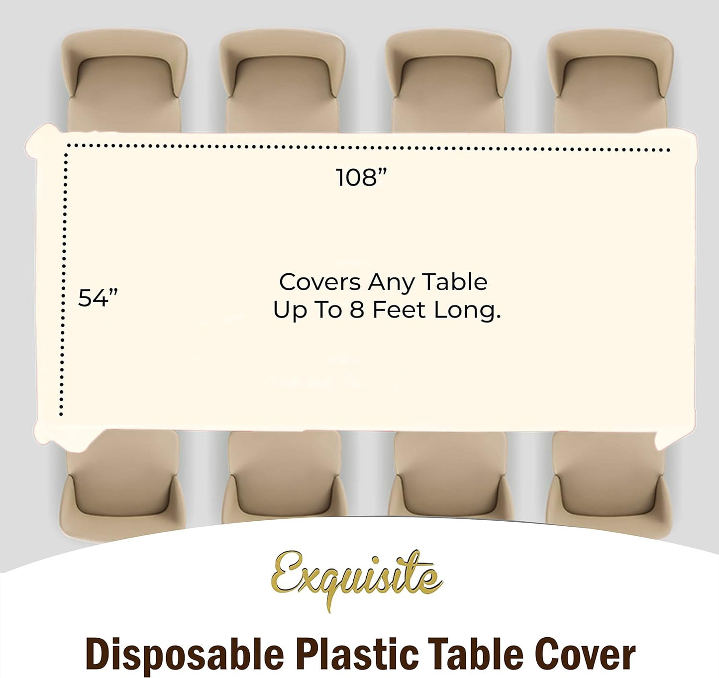 Exquisite Party Solids 6-Pack Premium Plastic Tablecloth 54in. x 108in. Rectangle Plastic Table Cover - Navy