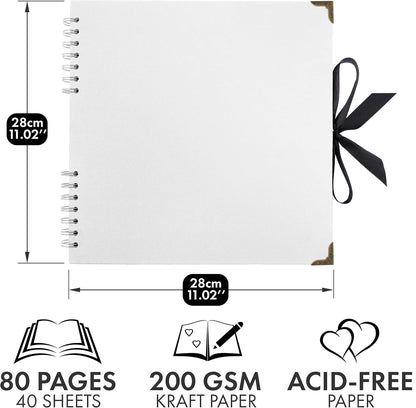 Bstorify Scrapbook Album 60 Pages (8 x 8 Inch) Brown Thick 200gsm Kraft Paper, Photo Album Scrapbook, Memory Book - Ideal for Your Scrapbooking Albums Art & Craft Projects
